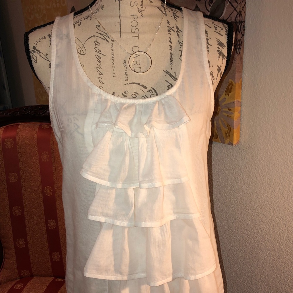 Vintage ruffle front top